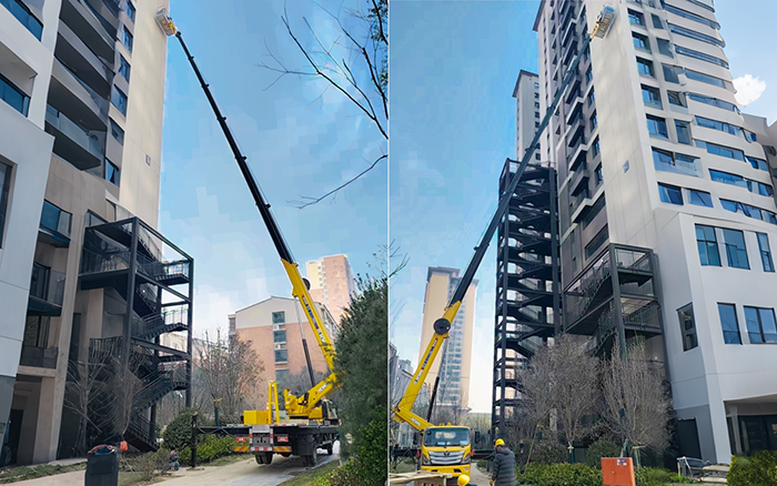 高樓施工遇 “攔路虎”？徐工 GKS45A 小飛臂 “精準走位”